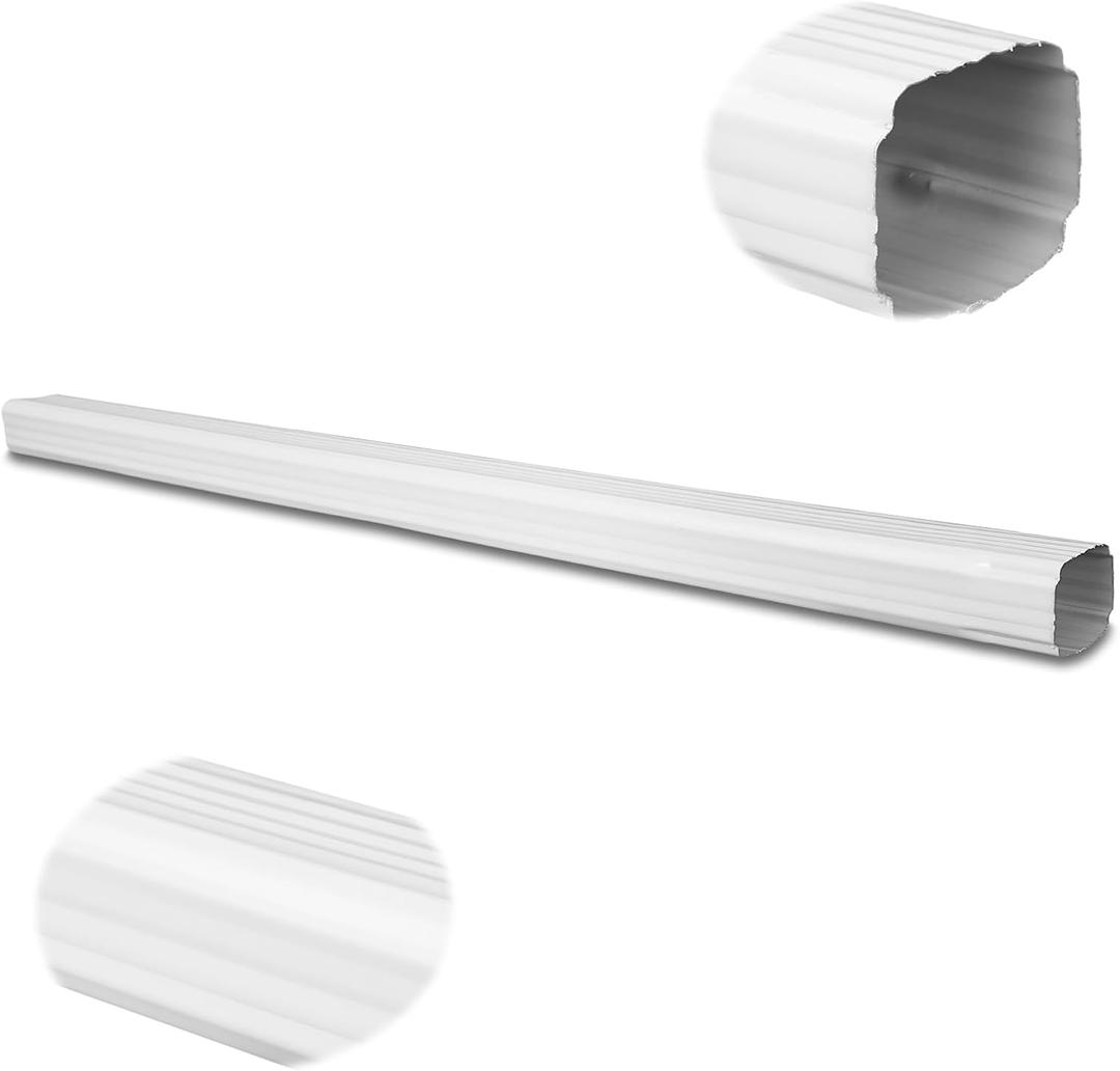 Moxweyeni 1 Pack 2 x 3 Inch, 45 Inch White Aluminum Downspout Extensions Roofing Gutter Downspout DIY Installation for Home Outdoor Drainage
