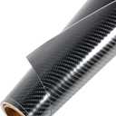 3D Carbon Fiber Car Vinyl Wrap Film - 24"x60" (2ft x 5ft) Durable Easy Application Automotive Wrapping Film Roll for Car, Truck Bed, Boat, Vehicle (Carbon Fiber Black)