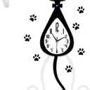 rnuie Pendulum Wall Clock Cat Decor, Battery Operated Silent Clock with Swinging Tail, Home Living Room, Bedroom, Kitchen Decor