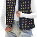 Womens Sherpa Vest Sleeveless Plaid Zip Up High Neck Warm Fleece Gilet Outerwear Crop Jackets with Pockets (M)