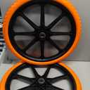 Upgraded 20x1.95" Flat Free Tires Compatible with rubbermaid Wheelbarrow Wheels, 20" Flat Free Tires with 5/8" Bearing Replacement for rubbermaid Cart Wheels/Big Wheel Utility Carts (Orange)