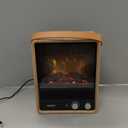 Shinic Electric Fireplace Heaters for Indoor Use,1500W Space Heater with Crackling Sound & 3D Realistic Flame, Safety Protection, Portable Fireplace Heater for Home Office Christmas Decoration, Oak (11.8" x 5.9" 14.6")