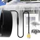 TOPDURE TDRD-F 60 feet Roof & Gutter Snow De-Icing Kit, 5W/ ft Heat Tape for Roof and Gutters Ice Dam Prevention with 6 ft Power Cold