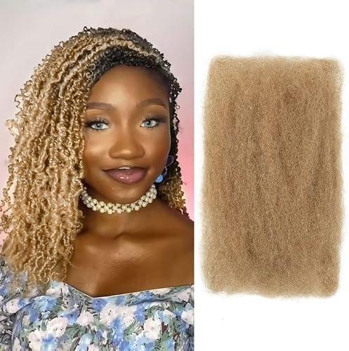 Afro Kinkys Bulk Human Hair, 18 inch 50 Gram 4c Curly Hair for Permanent Sister Locs/Mini Twists/Braids Can Dye and Bleach (#27, 18 Inch)
