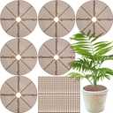 11.8 Inch Plant Pot Grid, 6 Pack Plant Pot Soil Covers Protectors with 48 Stakes, Cat Pet Digging Stopper for Indoor Outdoor