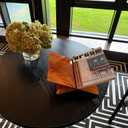 Acrylic Book Stand - Open Book Display Stand for Reading, Bible, Cookbook, Magazines, Textbooks, Recipe Holder (Wood Grain Pattern)