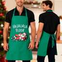 Tipsy Santa Christmas Apron for Men & Women with Pockets, Funny Chef Costume Apron for Cooking, Baking, Kitchen Gift for Husband & Wife (Green, 1 Pack) (Green)