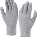 Womens Winter Touchscreen Gloves Imitation Mink Velvet Elastic Warm Gloves for Cold Weather (One Size, Grey)