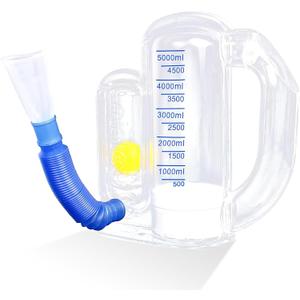 Incentive Spirometer Adult,Breathing Exercise Device for Lungs,Breathing Trainer,Spirometer Lung Exerciser-5000ml Volume Measurement with Flow Rate Indicator