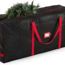 Zober Christmas Tree Storage Bag - Fits 7.5 Ft Artificial Trees - Plastic, Waterproof Christmas Tree Bag For Storage Box For Xmas - Strong, Durable Handles - Label Card Slot - Black