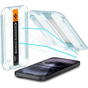 Spigen Tempered Glass Screen Protector [GlasTR EZ FIT] designed for iPhone 16 / iPhone 15 [2 Pack]
