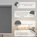 Changshade Blackout Roller Shades Cordless for Windows, 100% Room Darkening Window Blinds for Bedroom, Thermal Insulated UV Protection, Easy Install Pull Down Shades for Home,35Wx72H,Grey