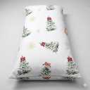 Vintage Floral Christmas Body Pillow Cover 20x54,Christmas Winter Flowers Red Berry Long Body Hug Pillow Pillowcase for Bed Couch Kids Adults