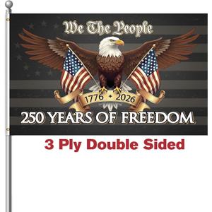 250 anniversary usa Flag 3x5 Double Sided 3-Ply 250th anniversary Flag | Heavy Duty | UV Protection | Fade Resistant | Brass Grommets | Indoor Outdoor Decorations | All Weather Outdoor Use