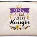 kdqua Oma Gifts Makeup Bag, Grandma Gifts for for Mother's Day from Grandkids Grandson Granddaughter, Grandmother Gift Cosmetic Bags Zipper Pouch Travel Organizer Toiletry Bag