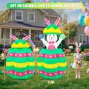 Easter Inflatables Outdoor Decorations 6FT Bunny Blow Up Pop Up and Down Out of Egg Rabbit Inflatable with Bulit-in Led Lights Yard Lawn Party Spring Home Dcor