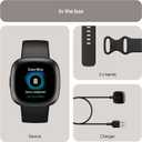 Fitbit Versa 4 Fitness Smartwatch with Daily Readiness, GPS, 24/7 Heart Rate, 40+ Exercise Modes, Sleep Tracking and more, Black/Graphite, One Size (S & L Bands Included)