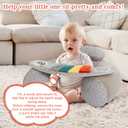 Upgraded Blublu Park Baby Donut Sit Me Up Floor Seat for 3-36 Months, Wider U-Shape Inflatable Baby Seat with Cover, Activity Chair for Sitting up, Sensory Tray Suitable for Development, Piano