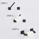 Matte Black Toilet Paper Holder Wall Mount, Bathroom Toilet Paper Holder for SUS 304 Stainless Steel, Double Post Pivoting Square Toilet Paper Roll Holder for Bathroom RV Paper Towels for TP