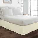 Cotton Delight Bed Skirt Queen Size 100% Cotton Blend Fabric, Premium Tailored Fit 1pc Bedskirt Queen Size 18" Drop Length Ivory Solid