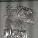 SUT 150PCS Silver Plastic Silverware, Disposable Utensils, Includes 50 Knives, Forks and Spoons, Hammered Silverware Set, Silver Cutlery. Plastic Silverware Heavy Duty for Party/Wedding