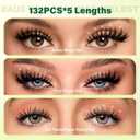 KEYYOU Flaunt Lash Clusters Kit Flora D Curl Natural Lashes 144pcs Lash Extension Kit 8-18mix Lash Clusters Fluffy Lashes with Ultra-Thin Soft Band with Remover Waterproof Bond and Seal(F01 Kit)