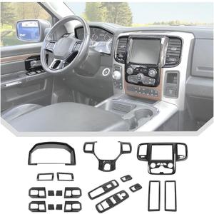 JeCar 19pcs Carbon Fiber Interior Trim Kit Fit for 2011-2017 Dodge Ram 1500 Interior Accessories