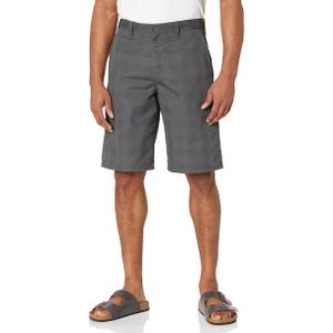Dickies Mens Flex Regular Fit Plaid Flat Front 11in Casual Shorts, Charcoal, 34 US