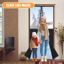 Magnetic Thermal Insulated Door Curtain, Fit Door Size to 72''X80'', Center Opening, Durable Oxford Cloth&Thicken Polyester Fiber Fill, Weatherproof, Windproof, Soundproof, Weighted Bottm