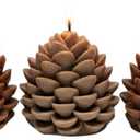 Scented Pine Cone Candle Set of 3  Rustic Fall Decor, Handmade Soy Wax Candles, Autumn Thanksgiving Christmas Decorations & Holiday Centerpieces