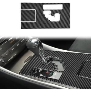 Center Console Water Cup Holder with Seat Heating Frame Cover Trim Compatible with Lexus IS250 2006 2007 2008 2009 2010 2011 2012 Carbon Fiber Interior Accessories Black (2Pcs)