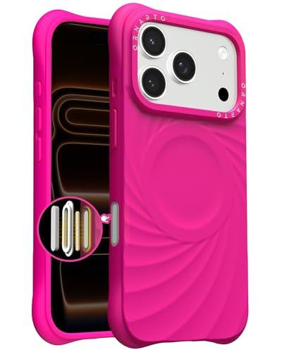 ORNARTO Vortuxe for iPhone 17 Pro Case 6.3" | 2X MIL-STD Protection | Camera Control Button | Compatible with MagSafe | Sleek Aesthetic Liquid Silicone Phone Cover | Hot Pink