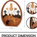 Easter Decoration Jesus Resurrected Tomb, He is Risen Easter Decor, Wood Christian Resurrection Scene Table Decorations, Catholic Cross Jesus Religious Easter Gifts, Gifts for Church, Shelf, Desk
