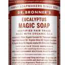 Dr. Bronner's Pure-Castile Magic Soap Liquid (Eucalyptus, 8 Ounce)-Made with Regenerative Organic Certified Oils, 18-in1 Uses: Face, Hair, Hand & Body Soap, Laundry- Concentrated, Vegan