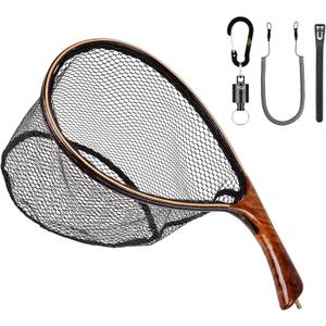 SF Fly Fishing Landing Net Soft Rubber Mesh Trout Net Catch and Release Net