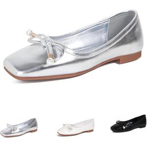 SM New York Zion Silver Women's Flats Shoes Size 9