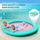 Water Hammock Inflatable Floating Dock, Round Floating Ring Lake Floats for Adults, Heavy Duty Pool Float Raft for Ocean and Lake, 6/8/10/12FT