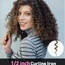 YEEGOR 1/2 inch Thin Curling Iron,Extra Long Barrel Culing Wannd,100-240V Dual Voltage Small Hair Curler for Tight Curls,12 Temps
