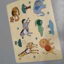 Freniland Press-to-Play Wild Animal Sound Puzzle for Toddlers, Wooden Safari Sound Board with Push Buttons, Montessori Learning Toy for 18M+