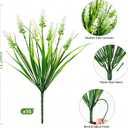 16 Bundles Artificial Lavender Flowers, UV Resistant Fake Plants for Indoor Outdoor Decor, Perfect for Patio Garden Front Porch Pathway Hanging Planter, White