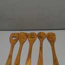 MFC 5-Piece Wooden Cooking Spoons - Kitchen Spatula Set from Natural Cherry Wood - Wooden Spoons for Cooking - Funny Utensil Set with Smiley Faces - Cooking Multipurpose Wood Utensils