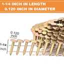 1200 Count Coil Roofing Nails 1-1/4 Inch x .120-Inch for Roofing Nail Gun, 15 Degree Round Head Wire Weld Collated Roofing Nail, Smooth Shank Electro Galvanized Air Nails for Roofs