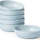 famiware Pluto Soy Sauce Dishes of 6, 3 oz Dipping Sauce Cups/ Bowls/ Dishes for Kitchen, Ceramic Small Bowls for Side Dish, Appetizers, Snacks, and Sushi, Reactive Glaze, Light Blue