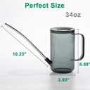 Long Spout Watering Can Indoor, Small Watering Cans for House Plants, Flowers, Succulents, 34oz (Grey)