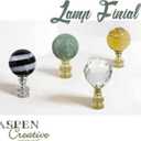 2 x Aspen Creative 24029-11, Sphere Finial for Lamp Shade, Steel in Brass Plated Finish, 1" Height, (1 Pack)