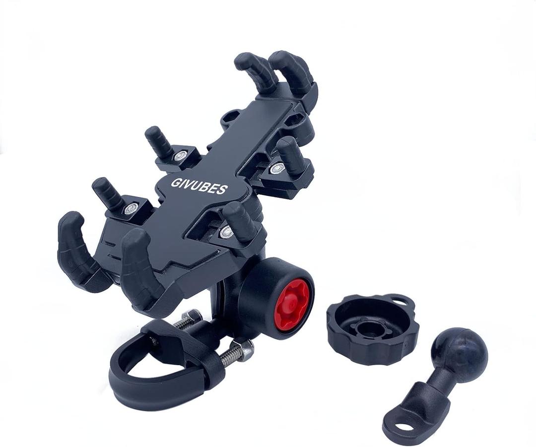 Universal Motorcycle Mount - Phone Mount for Bicycle with Handlebar U-Bolt Base & 10mm Angled Bolt Head Adapter Ball Base