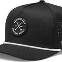 Golf Hat for Men - Golf Snapback - Fun Hat for Golfing - Rope Golf Hat for Men and Women - Make More Birdies (Medium-Large, Black)