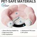 OhGeni 31 inches Calming Donut Orthopedic Dog & Cat Bed for Medium Pets, Warming Comfort Fluffy Short Pile Fur, Durable Waterproof Machine Washable Removable Cover, Cute Round Bed for Puppy, Pink,L (31"L x 31"W x 9"Th)