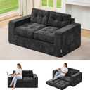 Hobestluk Sofa Couch Loveseat Sofa with Chenille Fabric 2-Seater Sofa for Small Spaces Comfortable Foam Floor Sofa 2 in 1 Boneless Couch for Living Room Bedroom Apartment or Office (Grey, Loveseat)