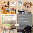 Jovrun Elevated Dog Bowls for Medium Large Size Dogs, Non-Slip Dog Feeder with 1*Stainless Steel Dishes & 1*Slow Feeder Bowl, 5 Heights Adjustable Raised Bowls to 3.15-8.66-9.84-11.02-12.2